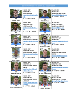 DEMATHA CATHOLIC HIGH SCHOOL 2016 SOCCER ROSTER