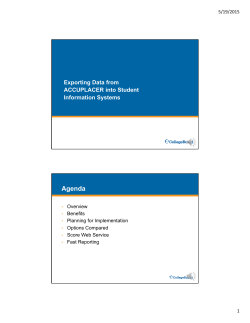 Exporting Data from ACCUPLACER into Student Information Systems