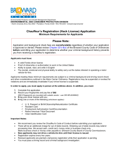 Broward County Chauffeur`s Registration (Hack License) Application