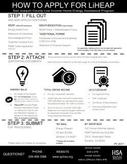 LIHEAP Application Packet (PY 2017)