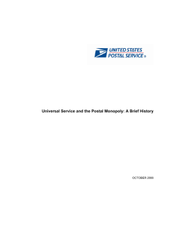 Universal Service and the Postal Monopoly: A Brief