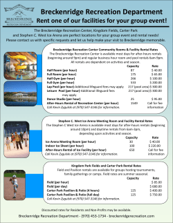 Facility Rental Rate Sheet.pub