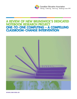 A Review of New Brunswick`s Dedicated Notebook Research Project