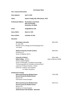 Curriculum Vitae - The Medical University of South Carolina