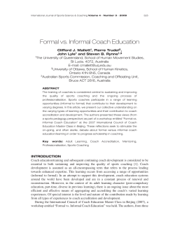 Formal vs. Informal Coach Education