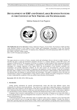 DEVELOPMENT OF ERP AND OTHER LARGE BUSINESS