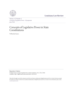 Concepts of Legislative Power in State Constitutions