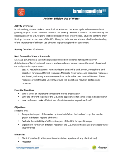 Activity: Efficient Use of Water