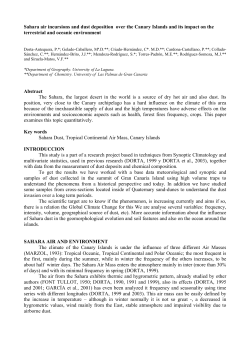 Sahara air incursions and dust deposition over the