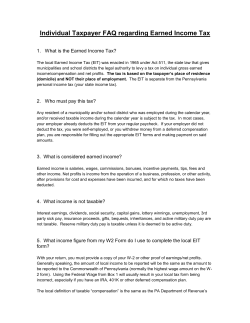Individual Taxpayers Earned Income Tax FAQ