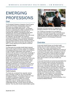 Emerging Professions - Minnesota Department of Health