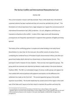 The Syrian Conflict and International Humanitarian Law