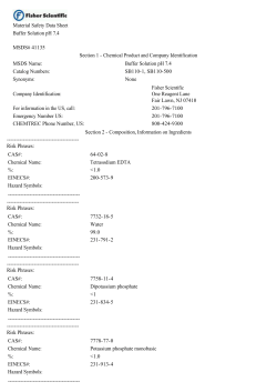Material Safety Data Sheet Buffer Solution pH 7
