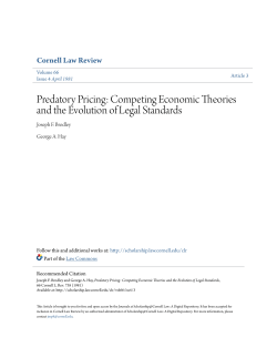 Predatory Pricing: Competing Economic Theories and the Evolution