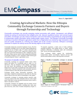 Creating Agricultural Markets: How the Ethiopia Commodity