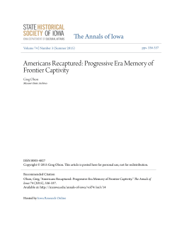 Americans Recaptured: Progressive Era Memory of Frontier Captivity