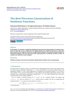 The Best Piecewise Linearization of Nonlinear Functions
