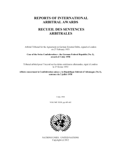 Swiss Confederation v. German Federal Republic