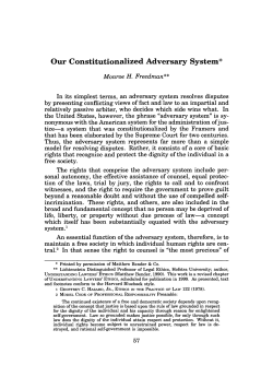 Our Constitutionalized Adversary System
