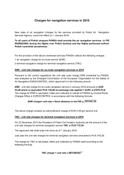 Charges for navigation services in 2016