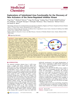 Explorations of Substituted Urea Functionality for the Discovery of