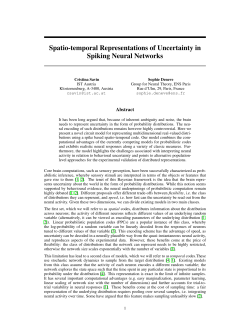Spatio-temporal Representations of Uncertainty in Spiking Neural