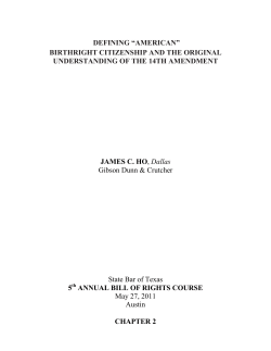 Birthright Citizenship and the Original