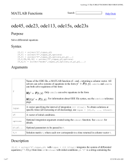 ode45, ode23, ode113, ode15s, ode23s