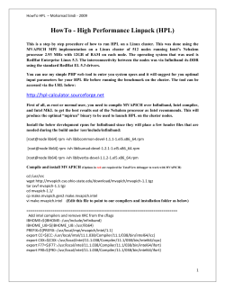 HowTo - High Performance Linpack (HPL)