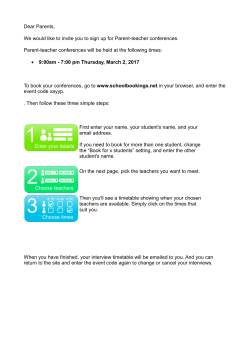 Parent-teacher interviews will be held at the following times: