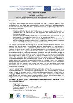 LEGAL LANGUAGE SEMINAR ENGLISH LANGUAGE JUDICIAL