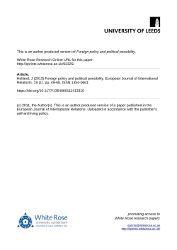 Foreign policy and political possibility