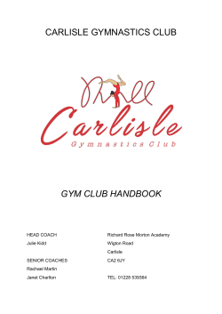CARLISLE GYMNASTICS CLUB GYM CLUB HANDBOOK