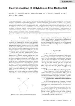 Electrodeposition of Molybdenum from Molten Salt
