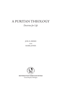 a puritan theology - Heritage Book Talk