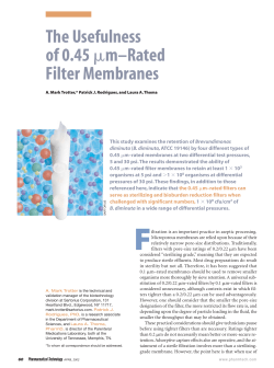 The Usefulness of 0.45 m&ndash;Rated Filter Membranes