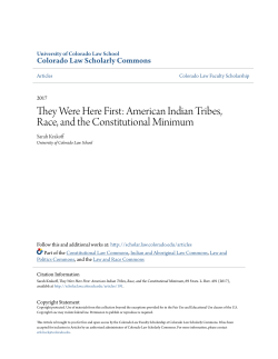 They Were Here First: American Indian Tribes, Race, and the