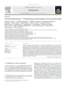 The beginnings of anthropogenic environmental change