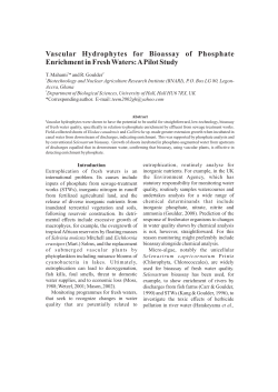 3. Vascular Hydrophytes for Bioassay of