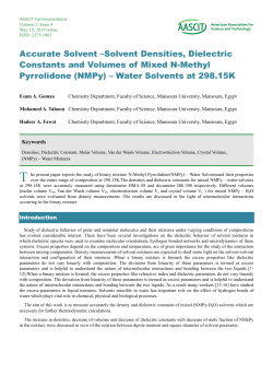 Accurate Solvent &ndash;Solvent Densities, Dielectric Constants and