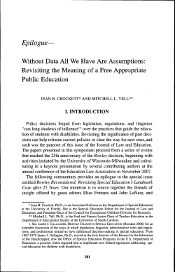 Epilogue&mdash; Without Data All We Have Are Assumptions: Revisiting