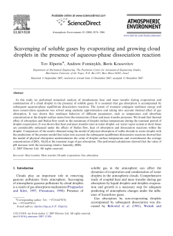Scavenging of soluble gases by evaporating and growing cloud