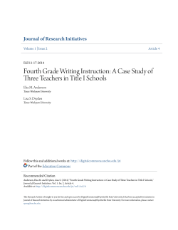 Fourth Grade Writing Instruction - DigitalCommons@Fayetteville