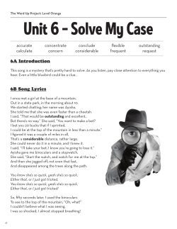 Unit 6 – Solve My Case