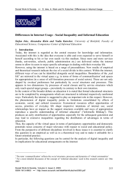Differences in Internet Usage - Social Inequality and Informal