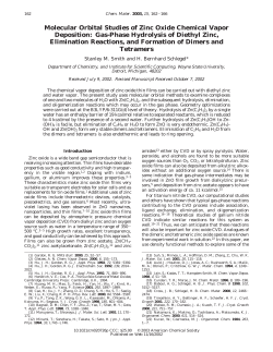 Molecular Orbital Studies of Zinc Oxide Chemical Vapor Deposition