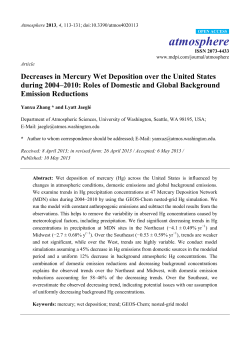 Decreases in Mercury Wet Deposition over the United States during