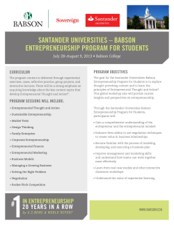 santander universities &ndash; babson entrepreneurship program for