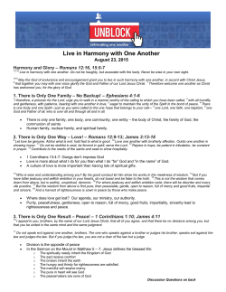 Live in Harmony with One Another