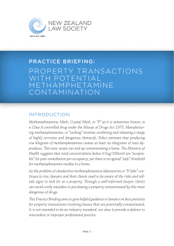 Property transactions with potential methamphetamine contamination